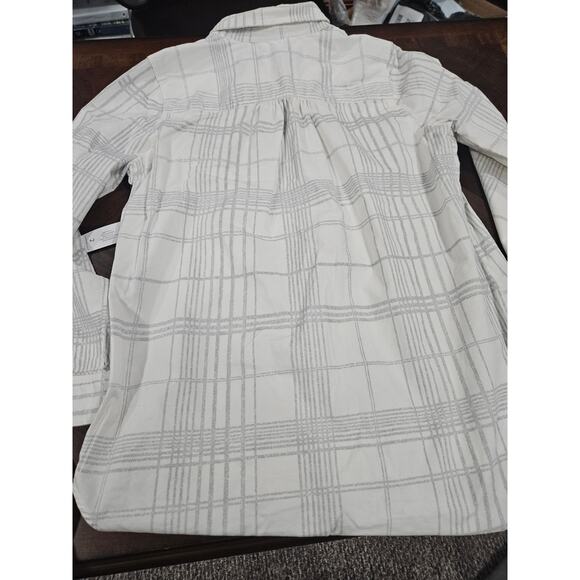 NWT Chico's White Plaid Corduroy Shirt Button Down Size 2 Medium M Women's - Picture 9 of 9